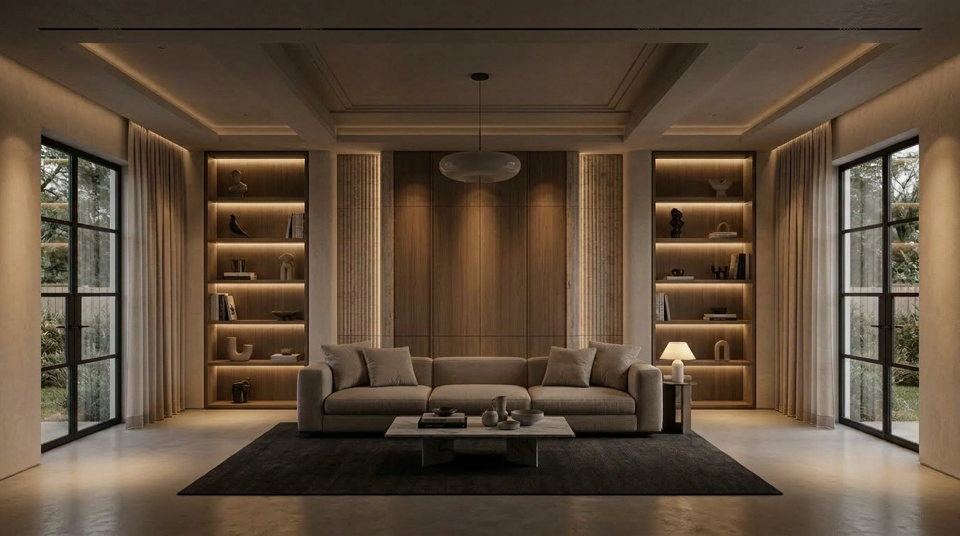 Living room lit for the relax scene